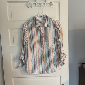 Talbots Multicolor Striped Button Down Shirt